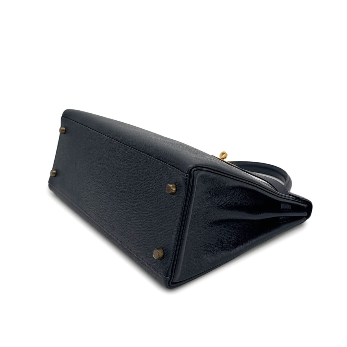 Luxury Promise Japan HERMES KELLY 32 RETOURNE BLUE MARINE COUCHEVEL HAND SHOULDER BAG 1992 CIRCLE V GOLD HARDWRE 90311824