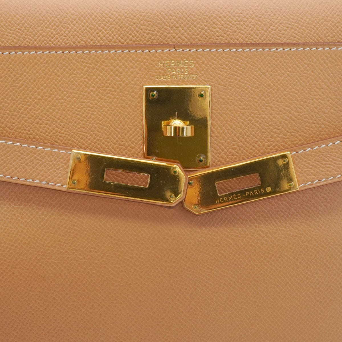 Luxury Promise Japan HERMES KELLY 32 RETOURNE NATUREL COUCHEVEL HAND SHOULDER BAG 1998 SQUARE B GOLD HARDWARE 90347152