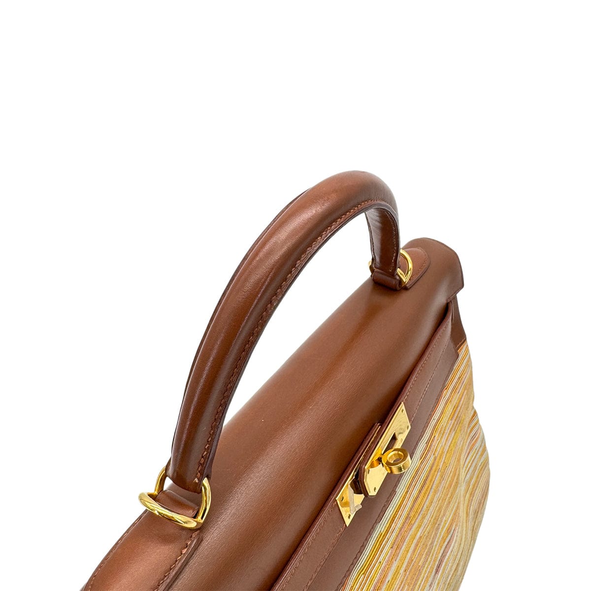 Luxury Promise Japan HERMES KELLY 32 RETOURNE NOISETTE BOXCALF VIBRATO HAND SHOULDER BAG 2002 SQUARE F GOLD HARDWARE 90319533