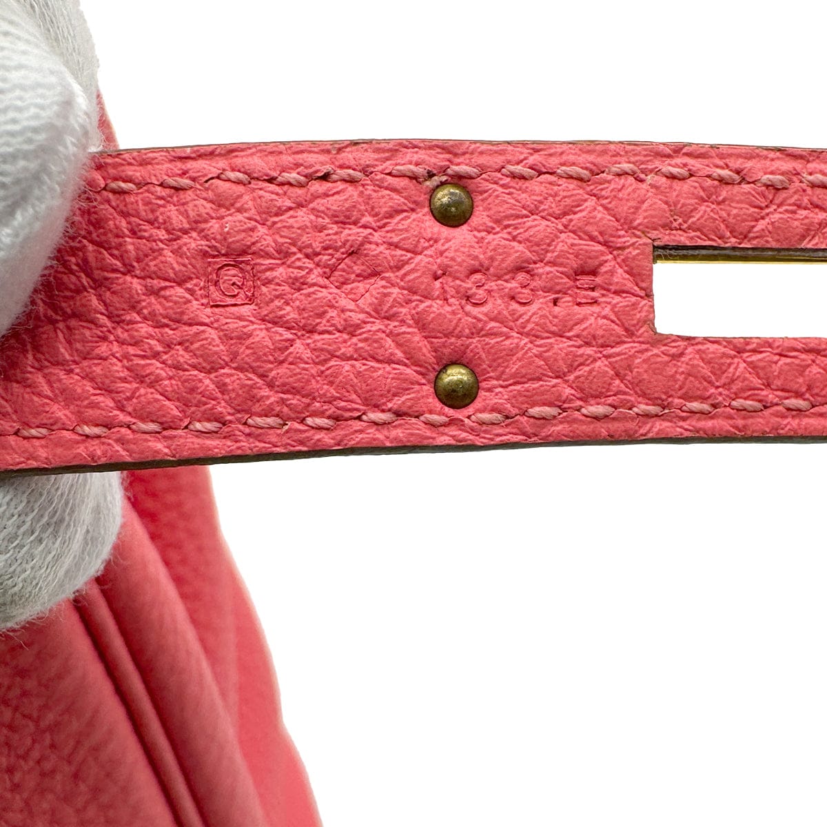 Luxury Promise Japan HERMES KELLY 32 RETOURNE ROSE LIPSTICK TOGO HAND SHOULDER BAG 2013 SQUARE Q GOLD HARDWARE 90314380