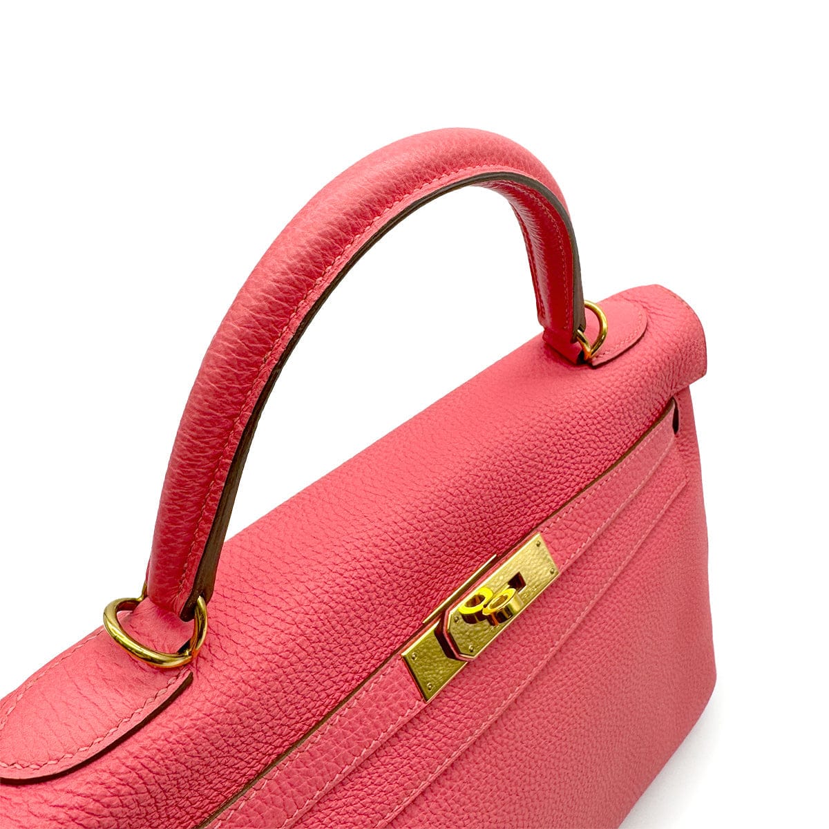 Luxury Promise Japan HERMES KELLY 32 RETOURNE ROSE LIPSTICK TOGO HAND SHOULDER BAG 2013 SQUARE Q GOLD HARDWARE 90314380