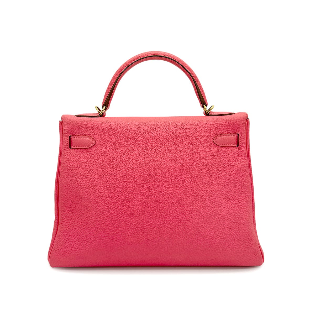 Luxury Promise Japan HERMES KELLY 32 RETOURNE ROSE LIPSTICK TOGO HAND SHOULDER BAG 2013 SQUARE Q GOLD HARDWARE 90314380