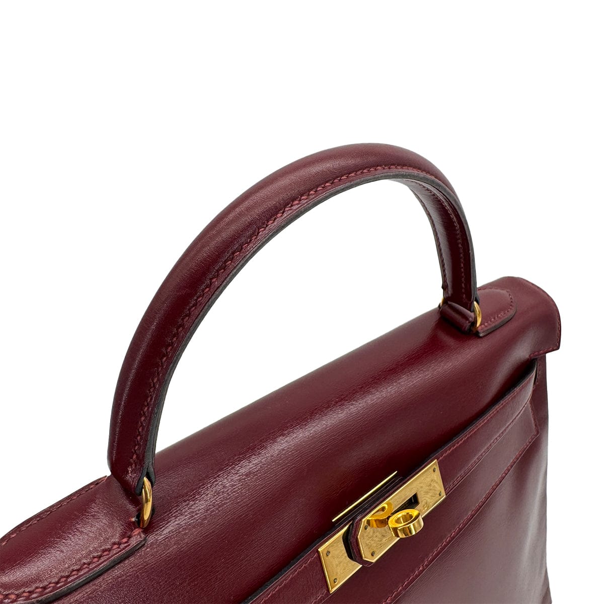 Luxury Promise Japan HERMES KELLY 32 RETOURNE ROUGE H BOXCALF HAND BAG 1989 CIRCLE S GOLD HARDWARE 90314363