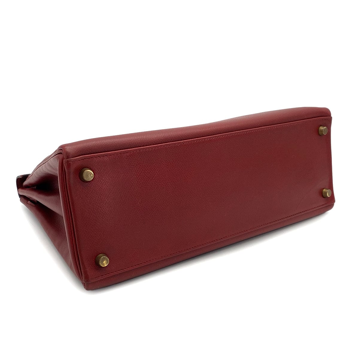 Luxury Promise Japan HERMES KELLY 32 RETOURNE ROUGE H COUCHEVEL HAND SHOULDER BAG 1989 CIRCLE S GOLD HARDWARE 90317908