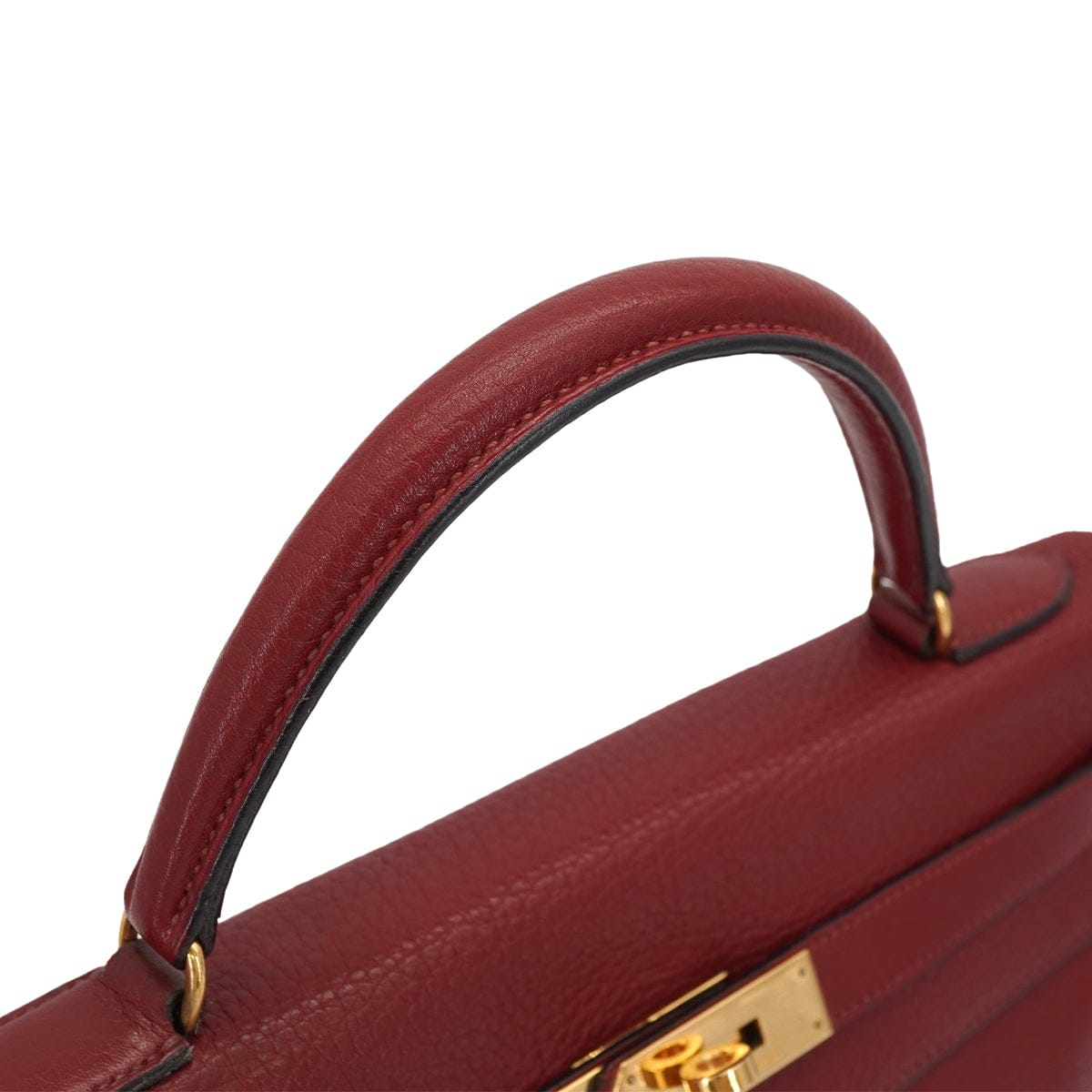 Luxury Promise Japan HERMES KELLY 32 RETOURNE ROUGE H TAURILLON CLEMENCE HAND SHOULDER BAG 1982 CIRCLE L GOLD HARDWARE 90331959