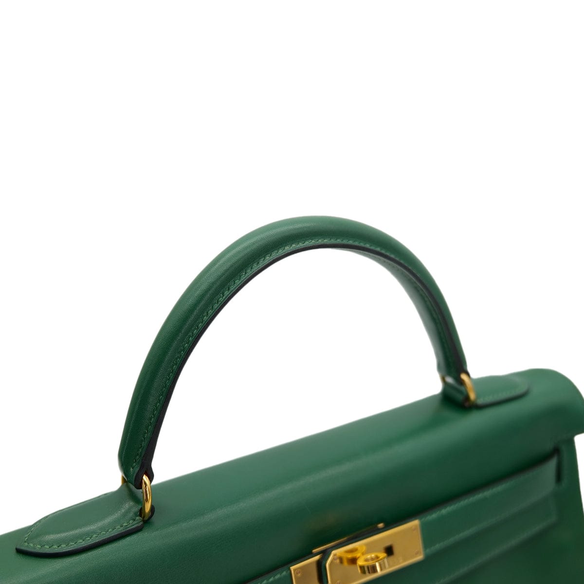 Luxury Promise Japan HERMES KELLY 32 RETOURNE VERT BOXCALF HAND SHOULDER BAG □B GHW 90304028