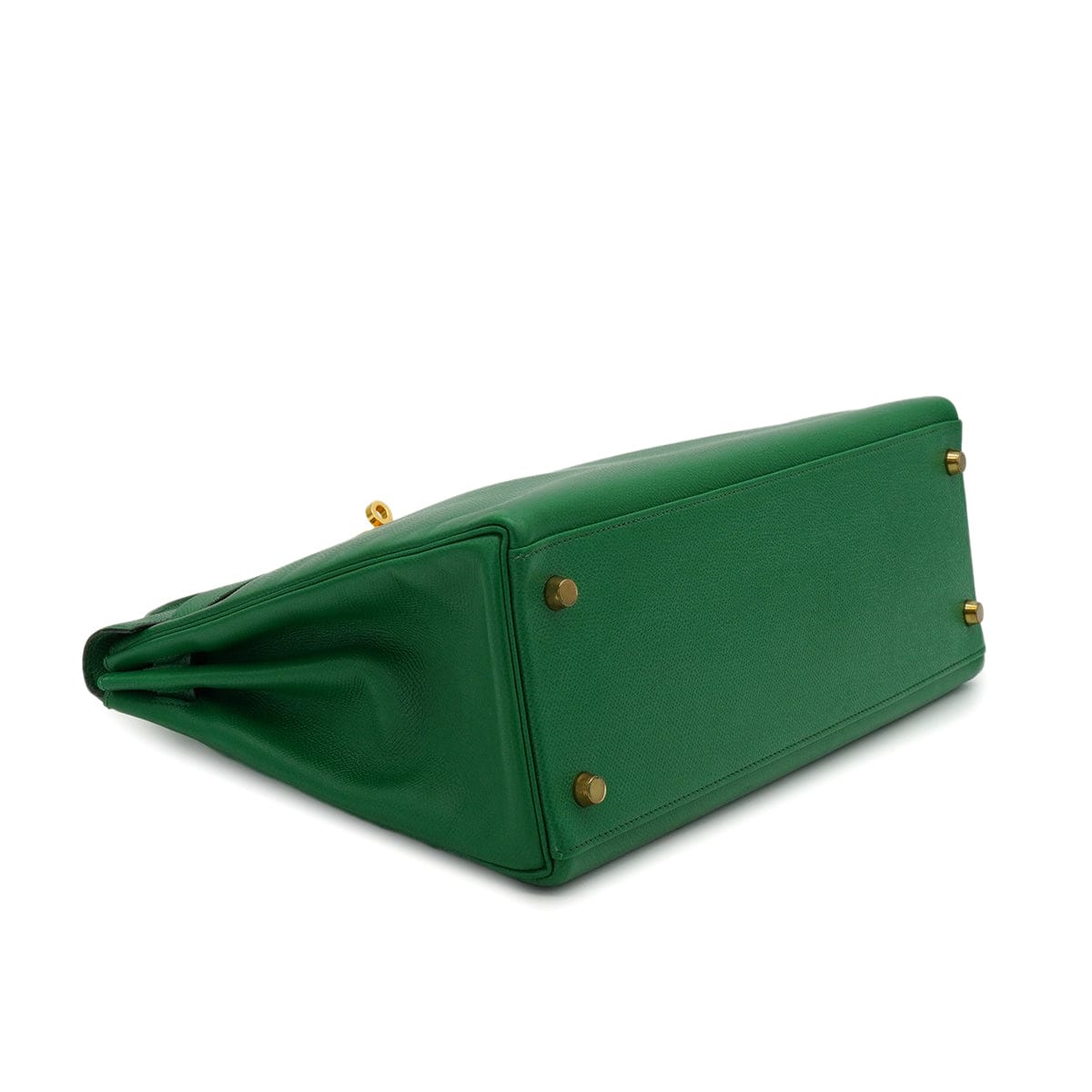 Luxury Promise Japan HERMES KELLY 32 RETOURNE VERT COURCHEVEL HAND SHOULDER BAG 1991 CIRCLE U GOLD HARDWARE 90346655