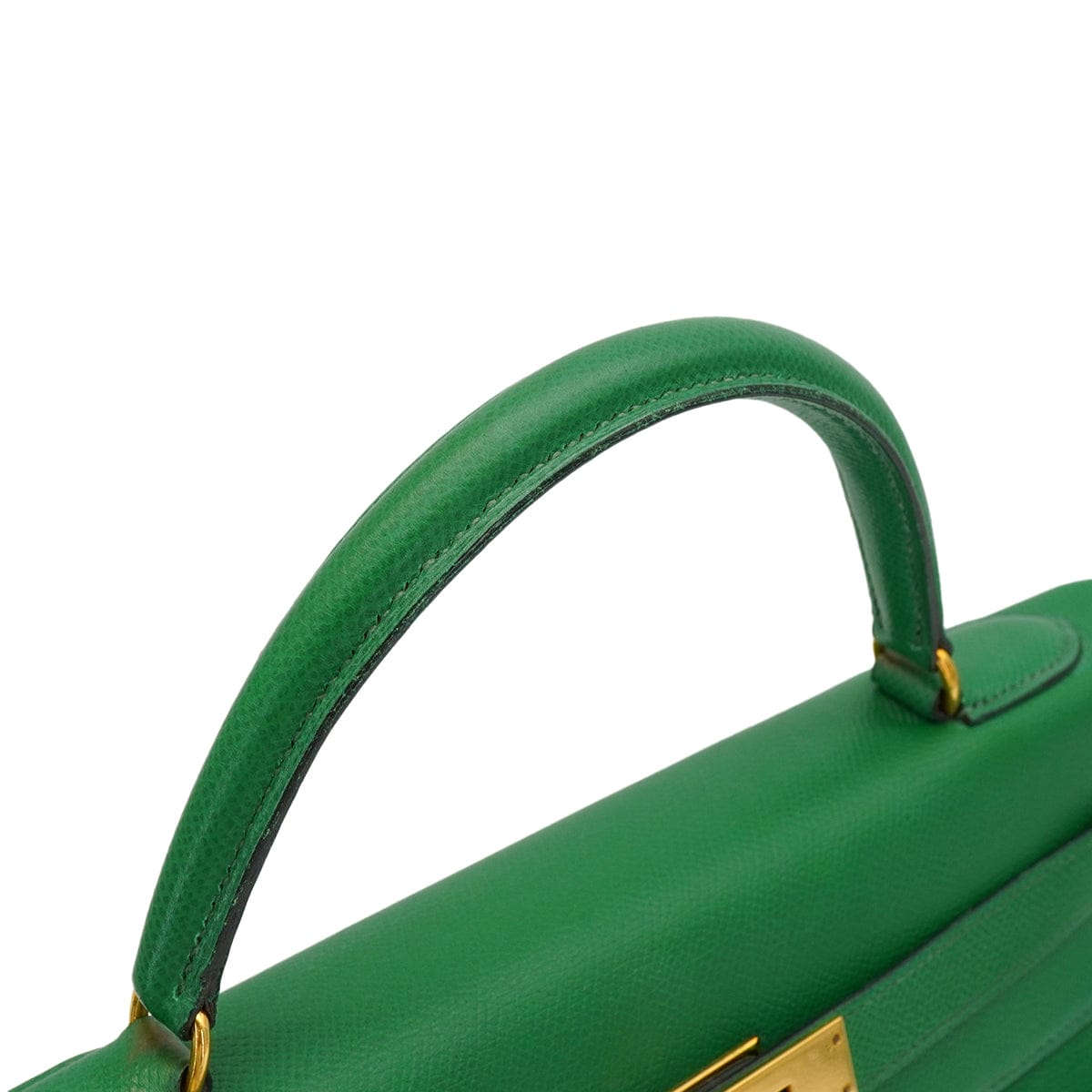 Luxury Promise Japan HERMES KELLY 32 RETOURNE VERT COURCHEVEL HAND SHOULDER BAG 1991 CIRCLE U GOLD HARDWARE 90346655