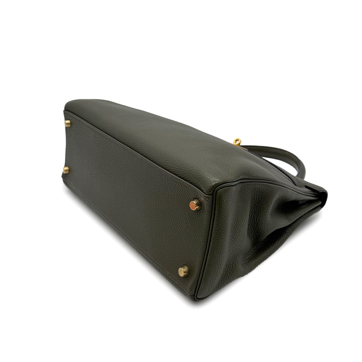 Luxury Promise Japan HERMES KELLY 32 RETOURNE VERT OLIVE EVERCOLOR HAND BAG □F GHW 90305222