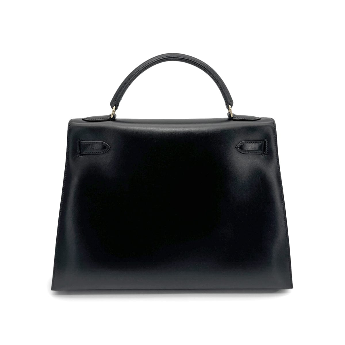 Luxury Promise Japan HERMES KELLY 32 SELLIER BLACK BOXCALF HAND SHOULDER BAG □C GHW 90277282