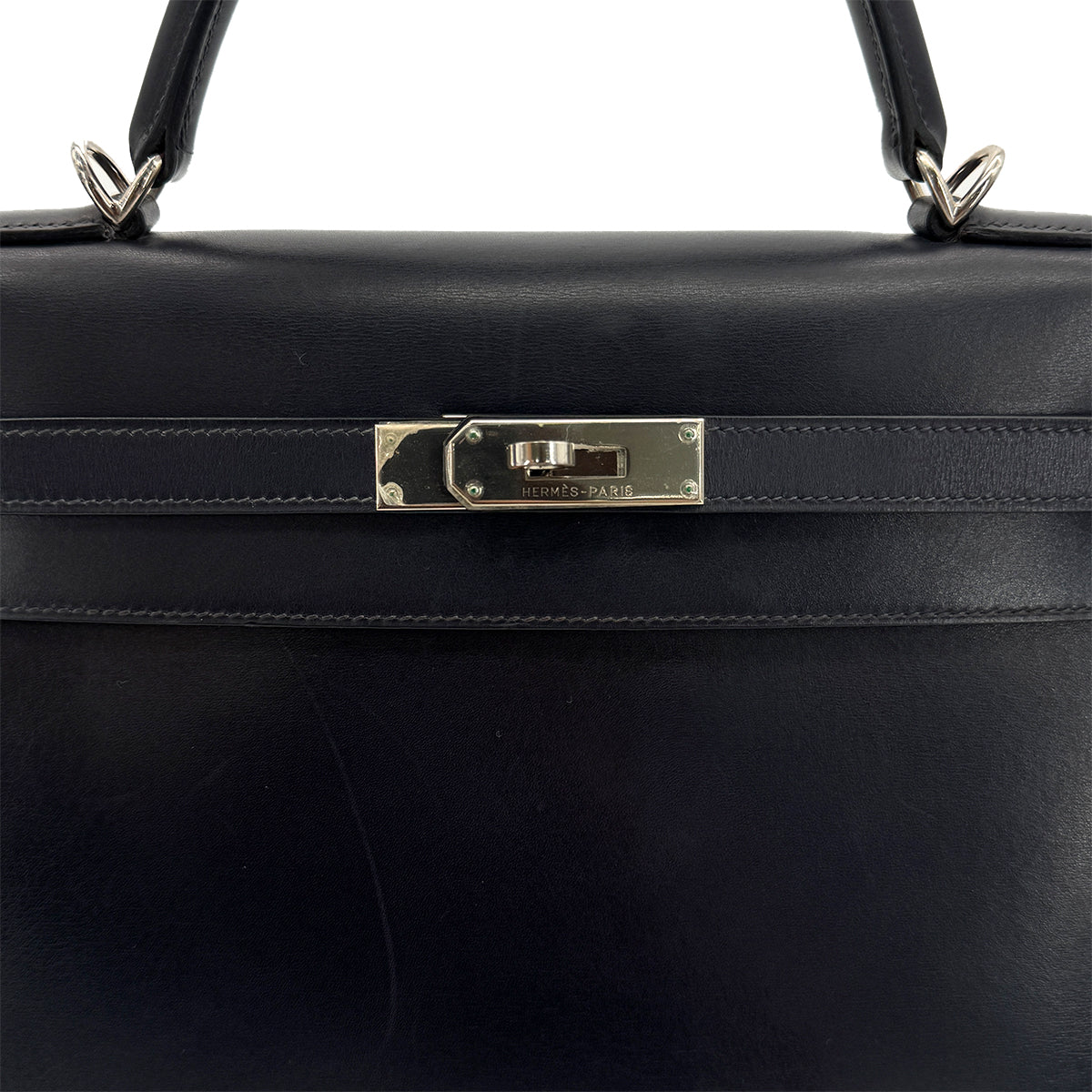 Luxury Promise Japan HERMES KELLY 32 SELLIER BLUE INDIGO BOXCALF HAND SHOULDER BAG □E SHW 90294204