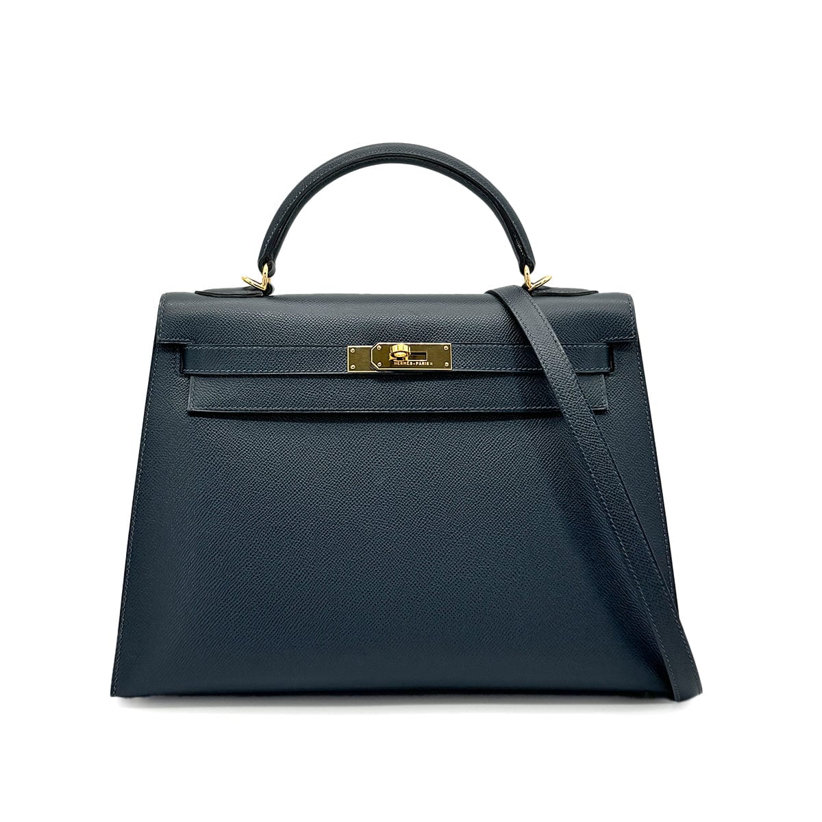 Luxury Promise Japan HERMES KELLY 32 SELLIER BLUE INDIGO EPSOM HAND SHOULDER BAG □G 90277085