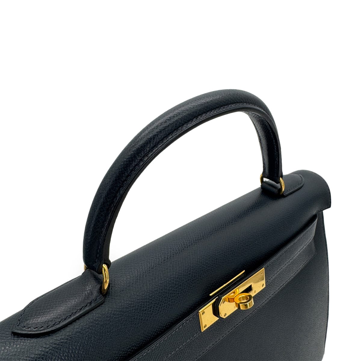 Luxury Promise Japan HERMES KELLY 32 SELLIER BLUE MARINE COUCHEVEL HAND SHOULDER BAG 1996 CIRCLE Z GHW 90299785