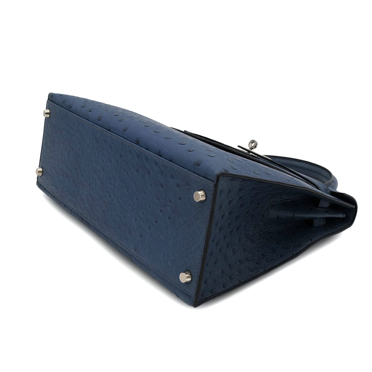 Luxury Promise Japan HERMES KELLY 32 SELLIER BLUE ROY OSTRICH HAND SHOULDER BAG □E SHW 90301096