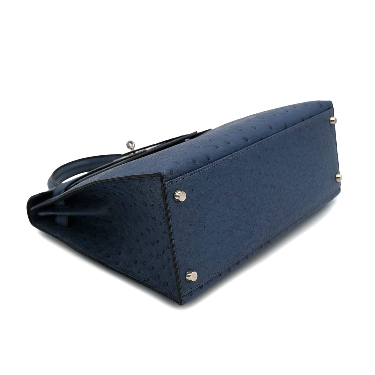 Luxury Promise Japan HERMES KELLY 32 SELLIER BLUE ROY OSTRICH HAND SHOULDER BAG □E SHW 90301096