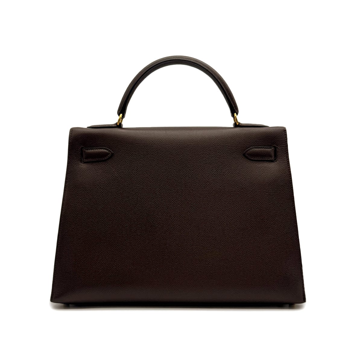 Luxury Promise Japan HERMES KELLY 32 SELLIER CHOCOLAT COUCHEVEL HAND SHOULDER BAG 1995 CIRCLE Y GOLD HARDWARE 90315876