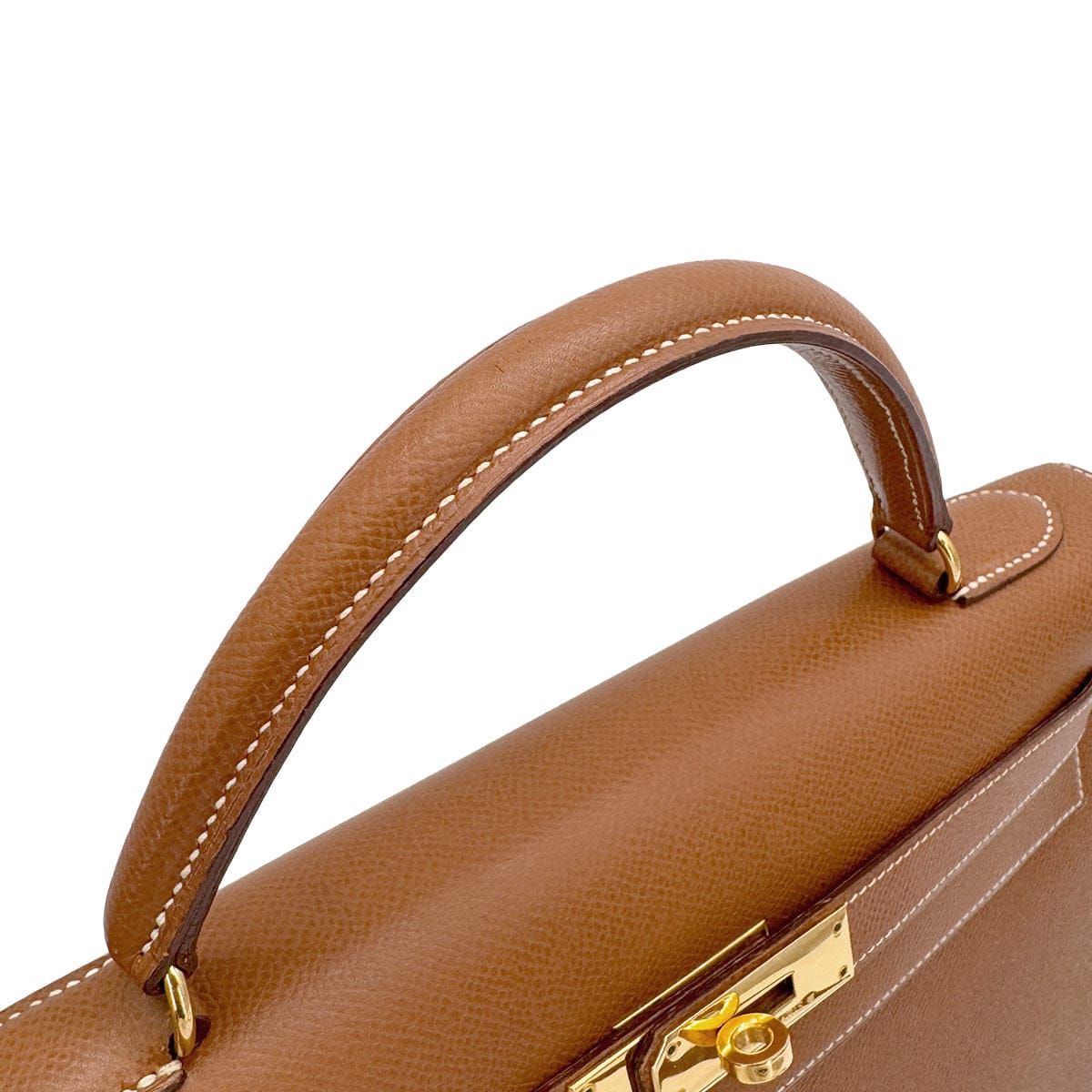 Luxury Promise Japan HERMES KELLY 32 SELLIER GOLD COURCHEVEL HAND SHOULDER BAG 1992 CIRCLE V GOLD HARDWARE 90325851