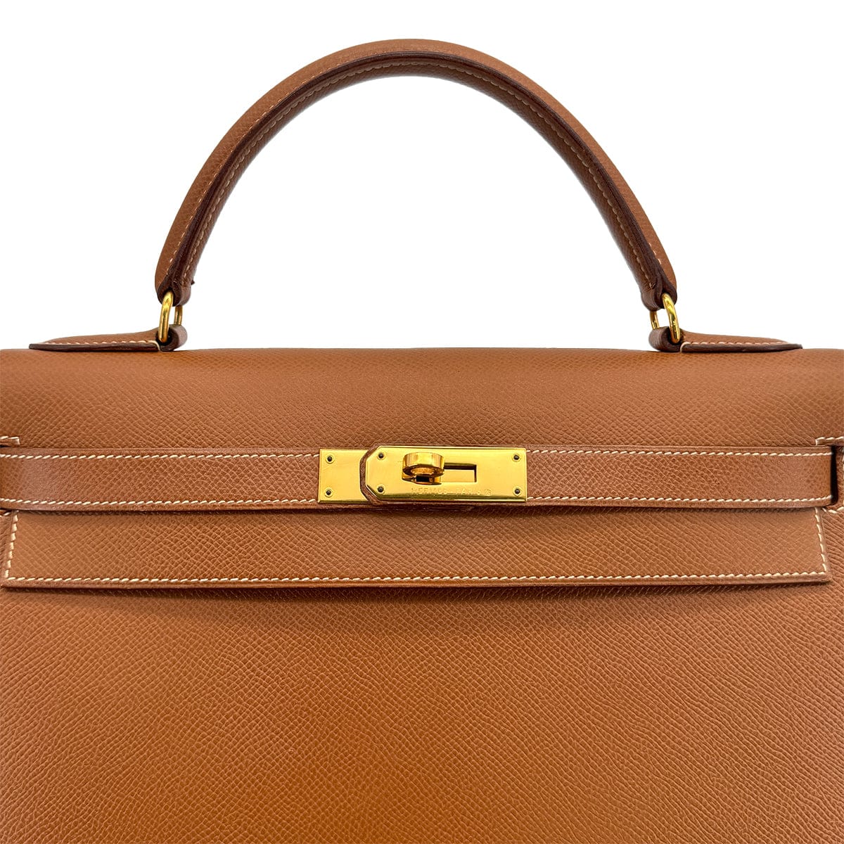 Luxury Promise Japan HERMES KELLY 32 SELLIER GOLD COURCHEVEL HAND SHOULDER BAG 1992 CIRCLE V GOLD HARDWARE 90325851