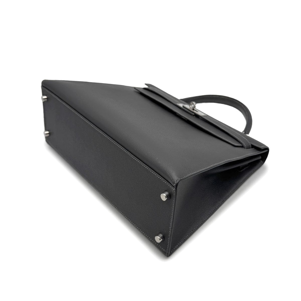 Luxury Promise Japan HERMES KELLY 32 SELLIER GRAPHITE VEAU EPSOM HAND BAG 2005 SQUARE I PALLADIUM HARDWARE 90314368