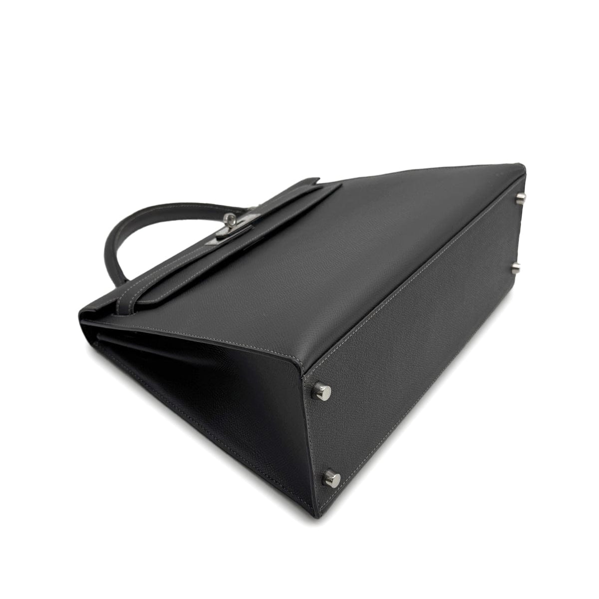 Luxury Promise Japan HERMES KELLY 32 SELLIER GRAPHITE VEAU EPSOM HAND BAG 2005 SQUARE I PALLADIUM HARDWARE 90314368