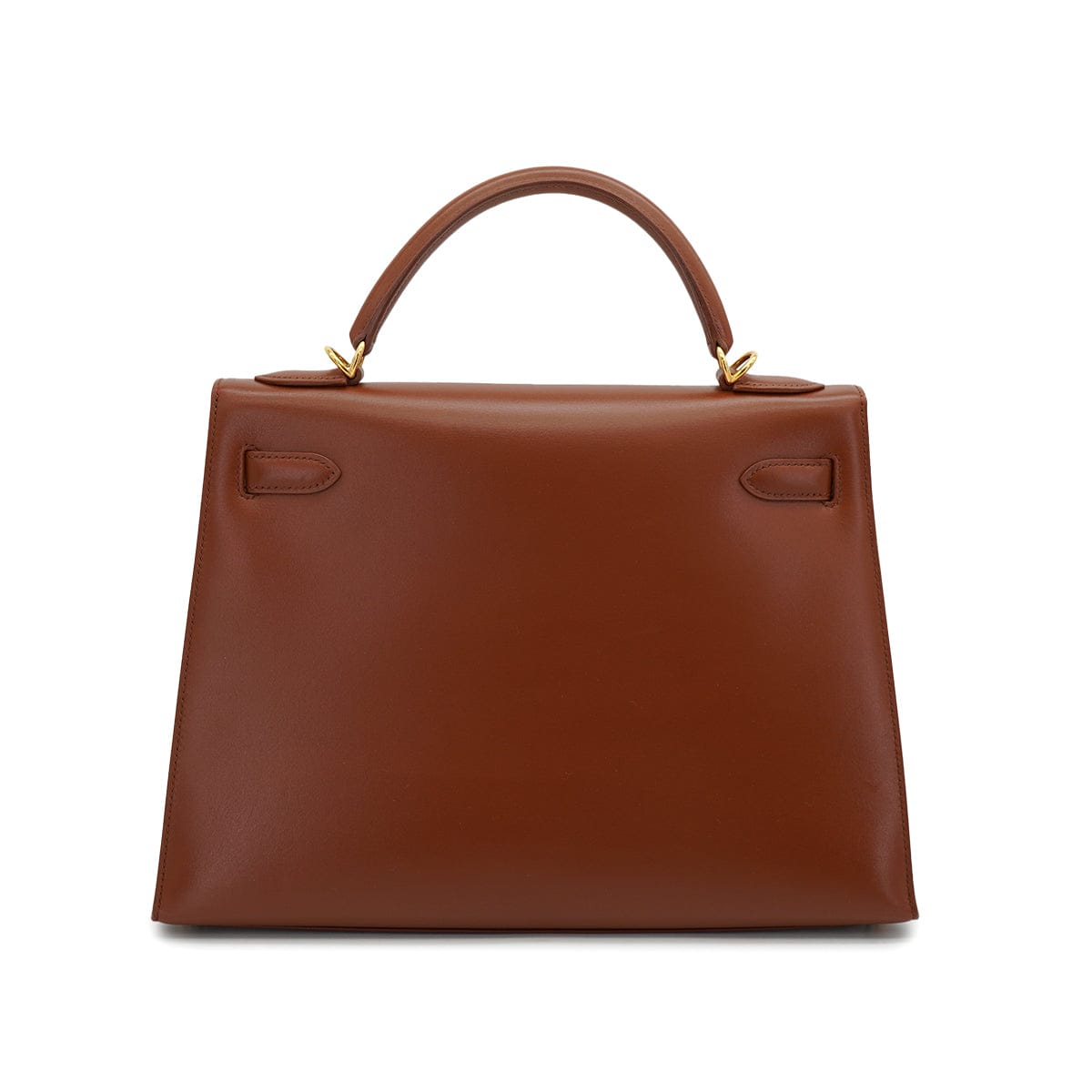 Luxury Promise Japan HERMES KELLY 32 SELLIER NOISETTE BOXCALF HAND SHOULDER BAG 2001 SQUARE E GOLD HARDWARE 90327052