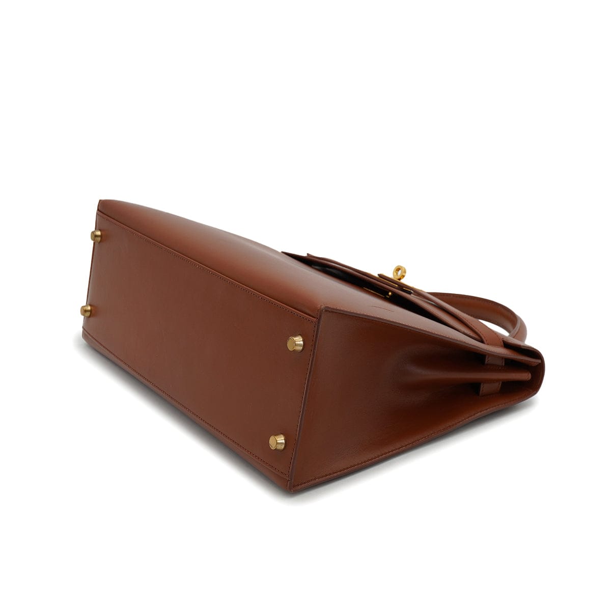 Luxury Promise Japan HERMES KELLY 32 SELLIER NOISETTE BOXCALF HAND SHOULDER BAG 2001 SQUARE E GOLD HARDWARE 90327052