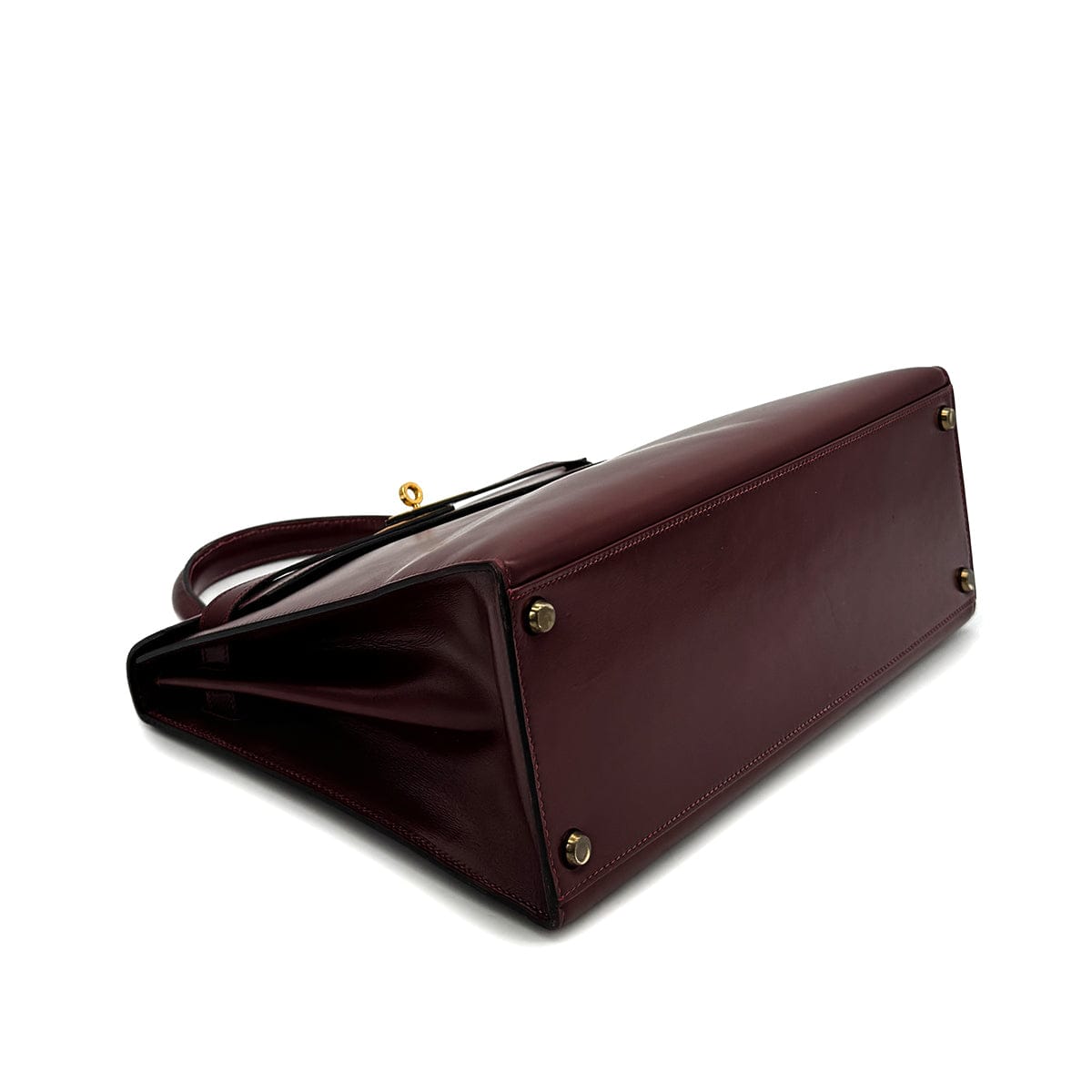 Luxury Promise Japan HERMES KELLY 32 SELLIER ROUGE H BOXCALF HAND BAG 1981 CIRCLE K GOLD HARDWARE 90318613