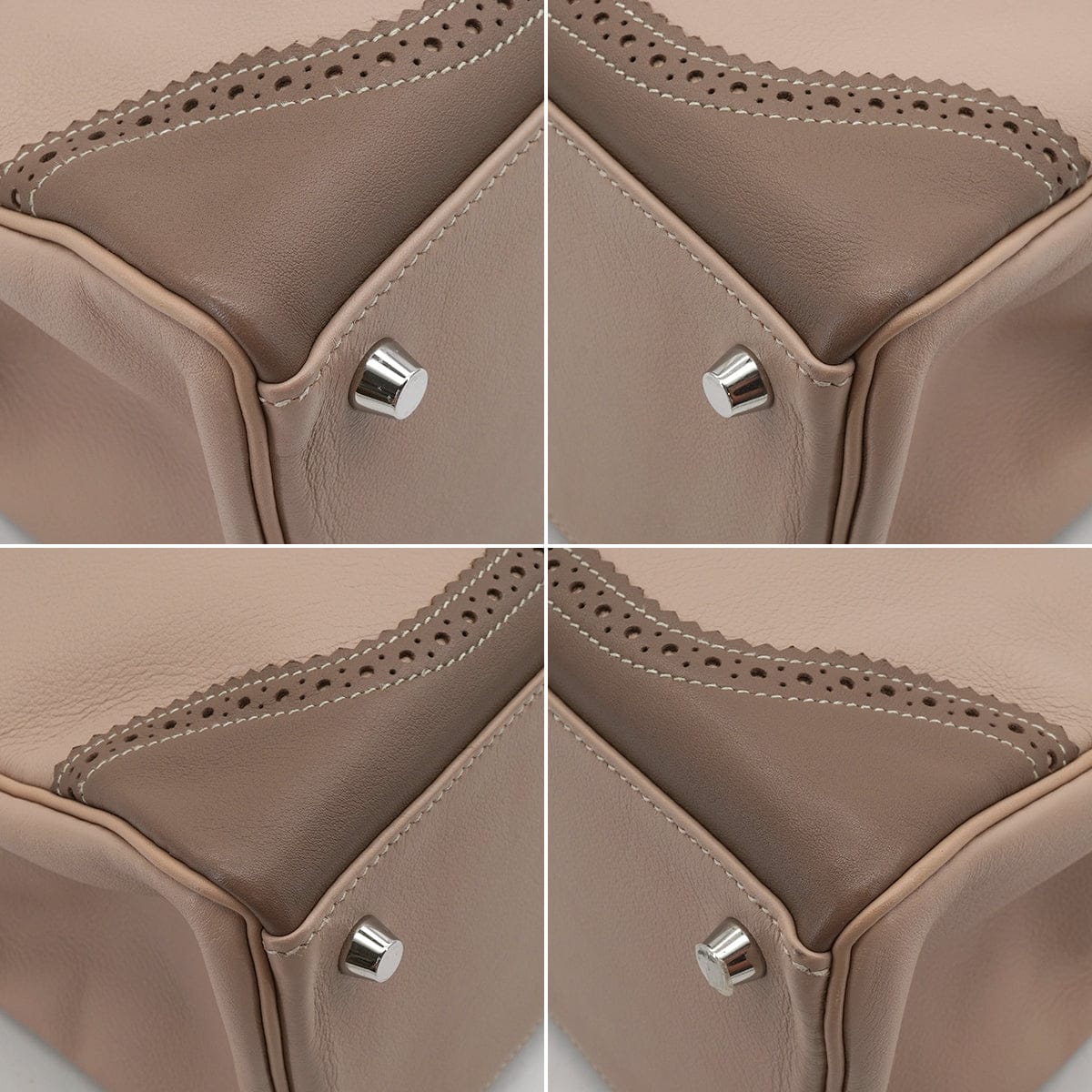 HERMES KELLY 35 GHILLIES RETOURNE ARGILE ETOUPE VEAU SWIFT HAND SHOULDER BAG 2012 SQUARE P STAMP PALLADIUM HARDWARE 90344353