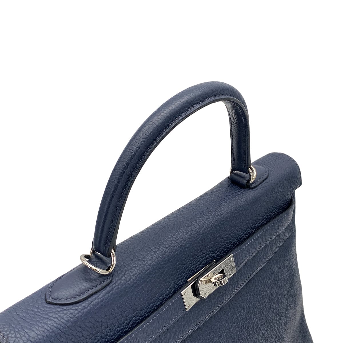 Luxury Promise Japan HERMES KELLY 35 RETOURNE BLUE ABYSSE TOGO HAND SHOULDER BAG 2009 SQUARE M PALLADIUM HARDWARE 90327258