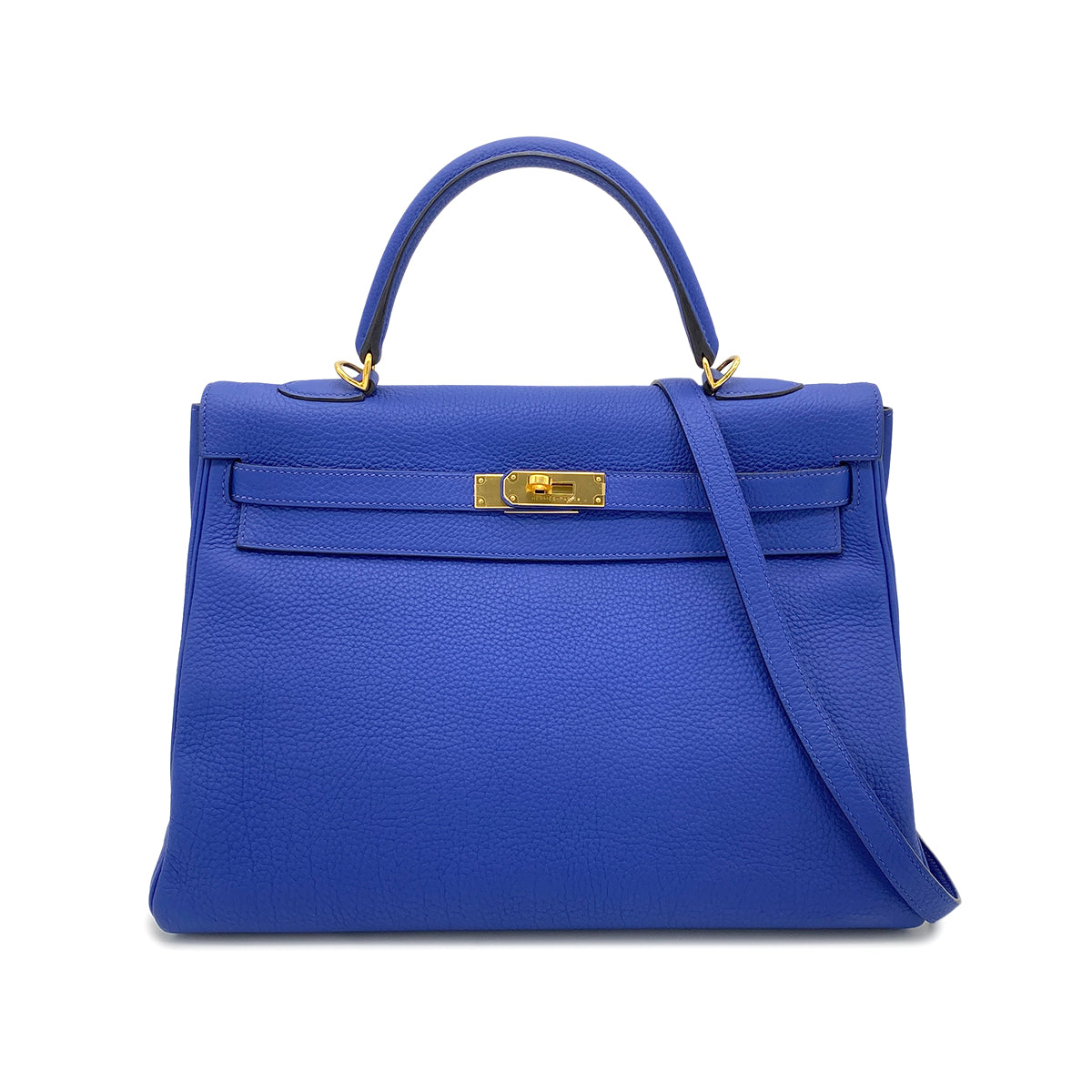 Luxury Promise Japan HERMES KELLY 35 RETOURNE BLUE ELECTRIC TOGO □O GHW 90274406