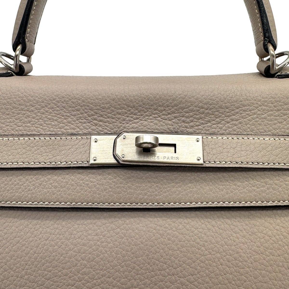 Luxury Promise Japan HERMES KELLY 35 RETOURNE GRIS TOURTERELLE TAURILLON CLEMENCE HAND SHOULDER BAG 2000 SQUARE D MATT HARDWARE 90323085