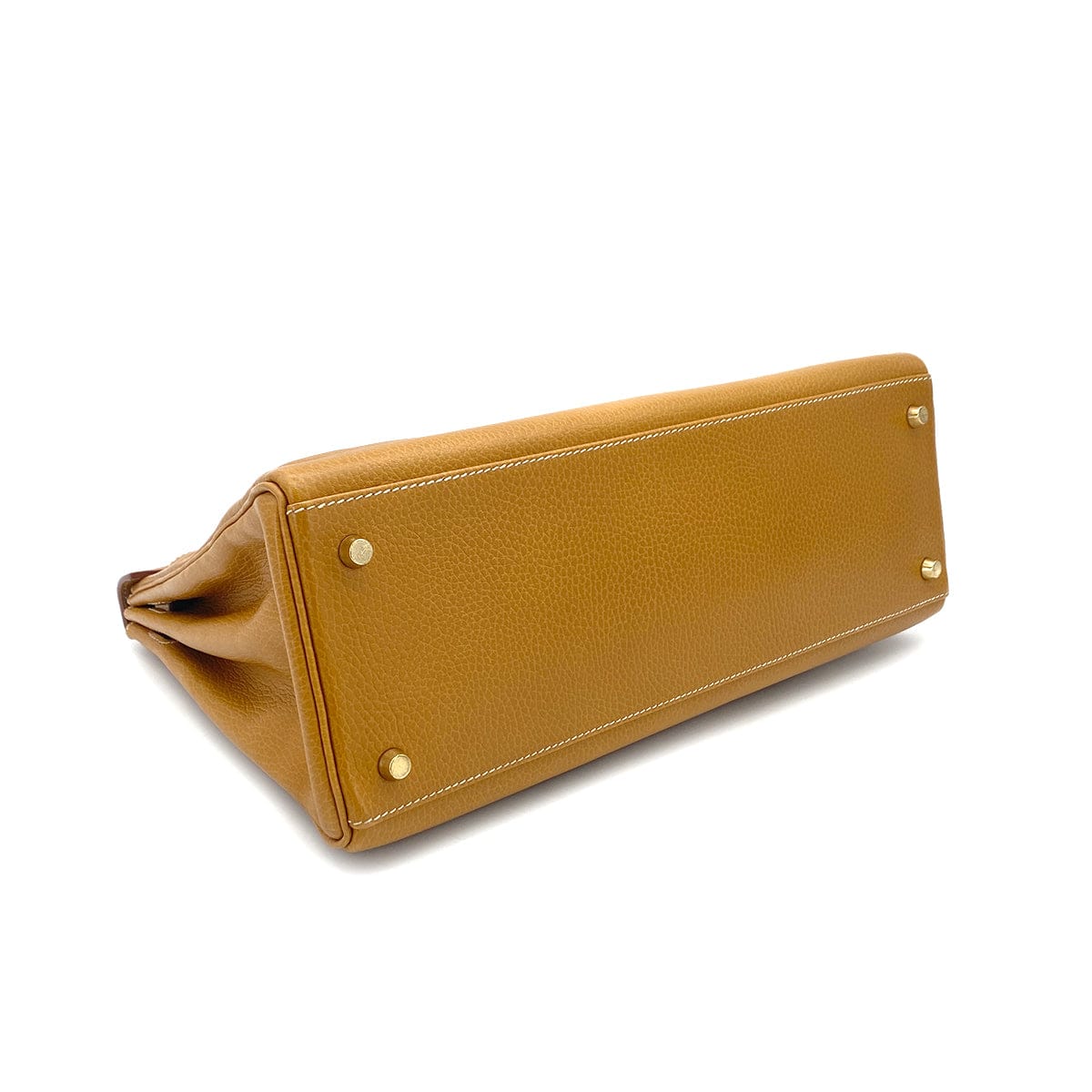 Luxury Promise Japan HERMES KELLY 35 RETOURNE NATURAL ARDENNES HAND SHOULDER BAG 1997 SQUARE A GOLD HARDWARE 90323191