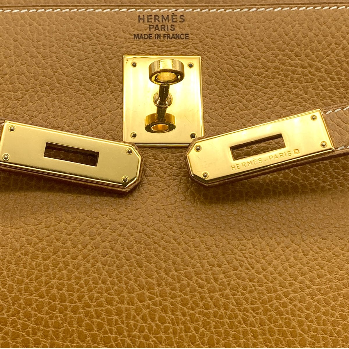 Luxury Promise Japan HERMES KELLY 35 RETOURNE NATURAL ARDENNES HAND SHOULDER BAG 1997 SQUARE A GOLD HARDWARE 90323191