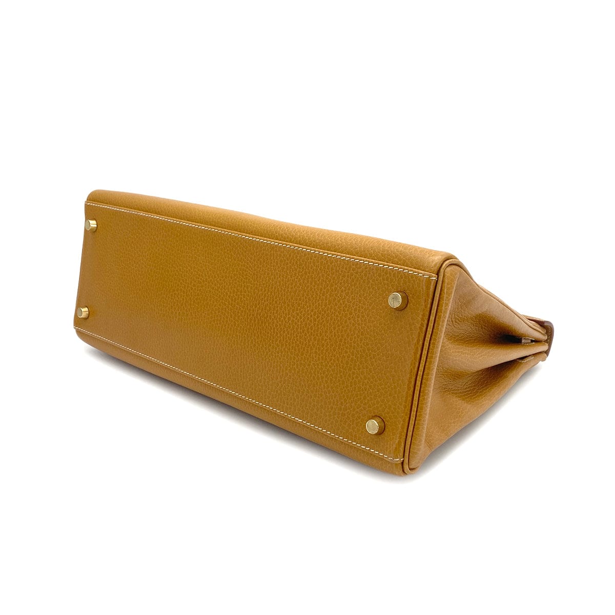 Luxury Promise Japan HERMES KELLY 35 RETOURNE NATURAL ARDENNES HAND SHOULDER BAG 1997 SQUARE A GOLD HARDWARE 90323191