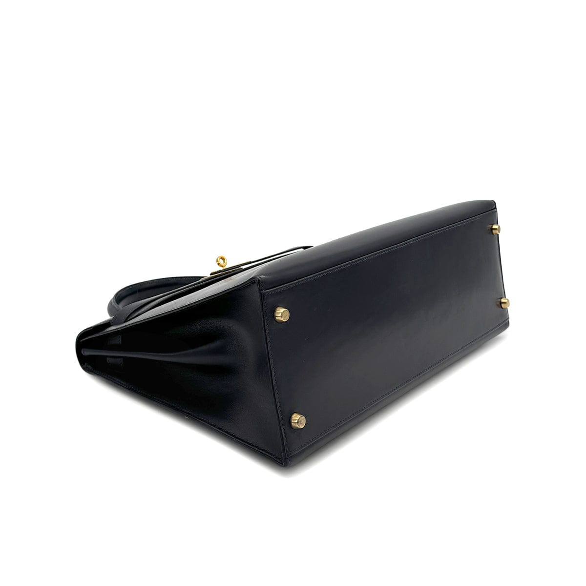 Luxury Promise Japan HERMES KELLY 35 SELLIER BLUE INDIGO BOXCALF HAND SHOULDER BAG 1993 CIRCLE W GOLD HARDWARE 90317924
