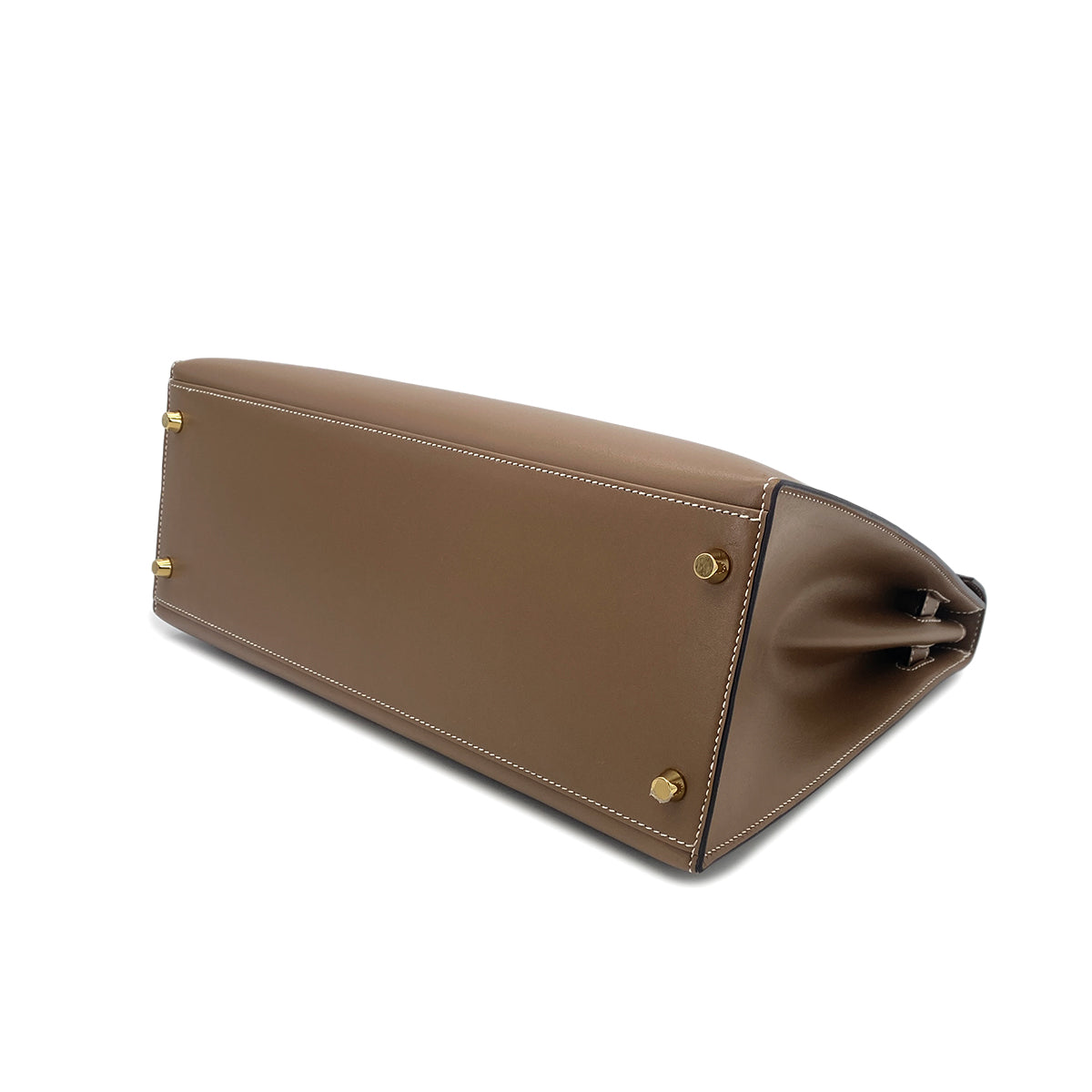 Luxury Promise Japan HERMES KELLY 35 SELLIER ETOUPE VEAU TADELAKT HAND SHOULDER BAG A GHW 90301655