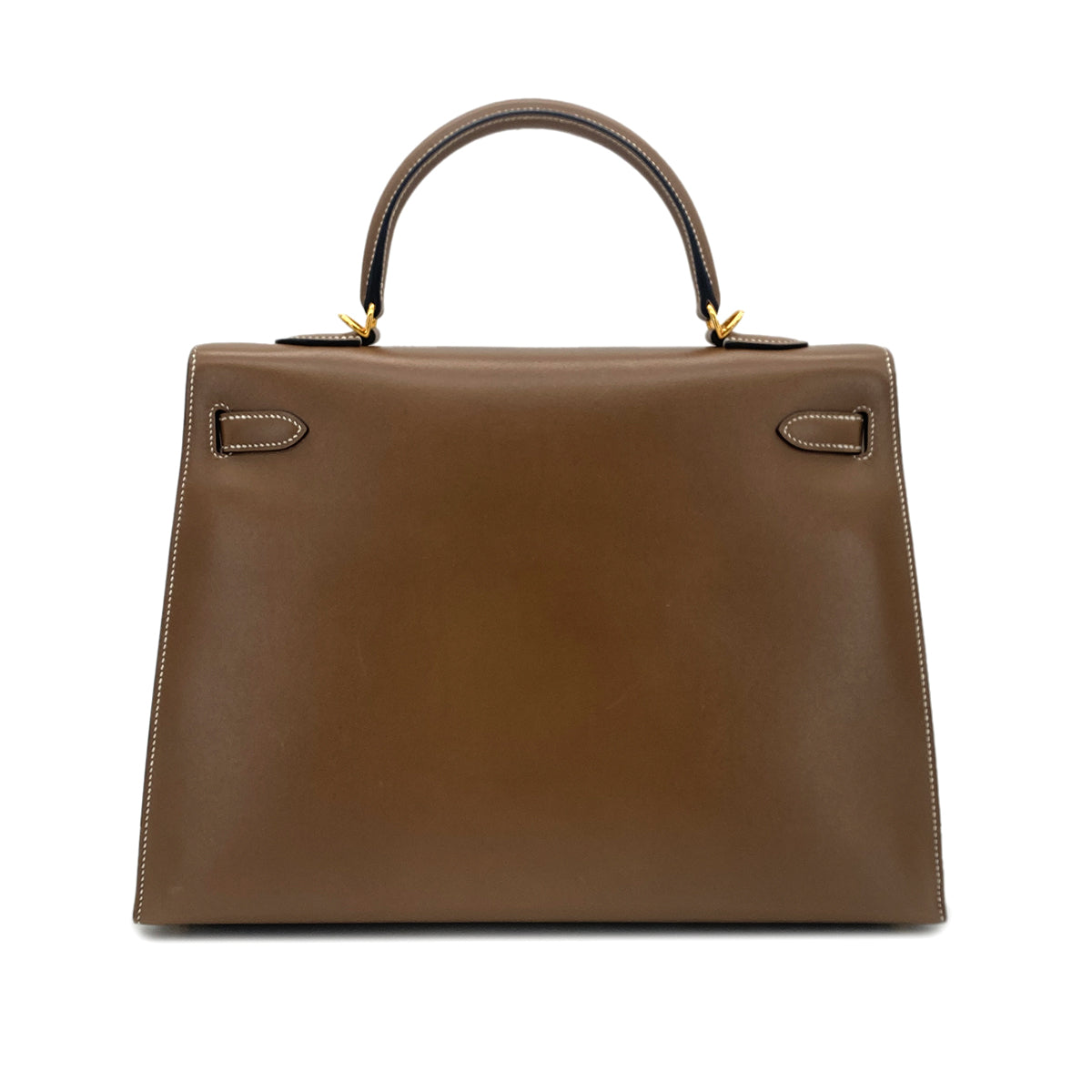 Luxury Promise Japan HERMES KELLY 35 SELLIER ETOUPE VEAU TADELAKT HAND SHOULDER BAG A GHW 90301655