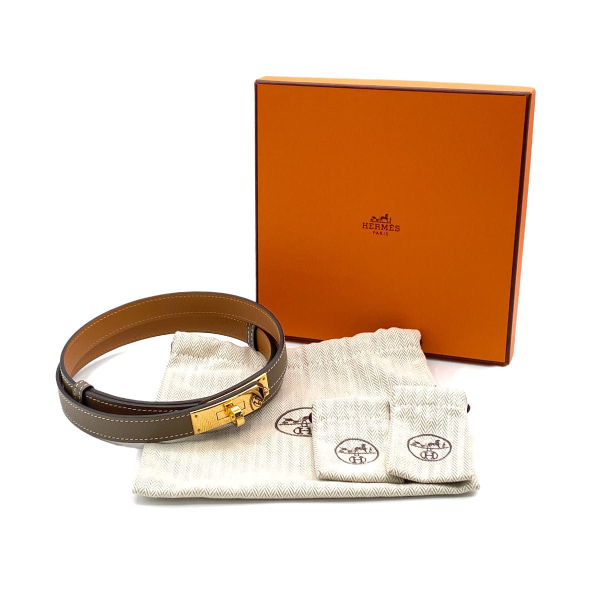 Luxury Promise Japan HERMES KELLY BELT 18 ETOUPE VEAU EPSOM 2020 Y STAMP GOLD HARDWARE 90328131