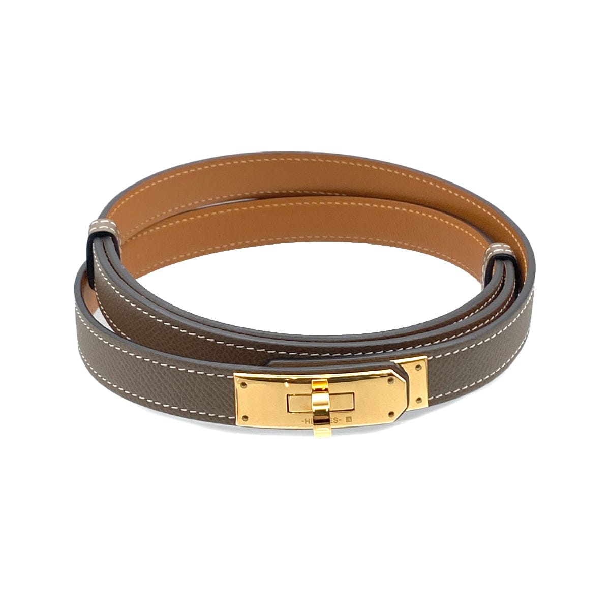 Luxury Promise Japan HERMES KELLY BELT 18 ETOUPE VEAU EPSOM 2020 Y STAMP GOLD HARDWARE 90328131