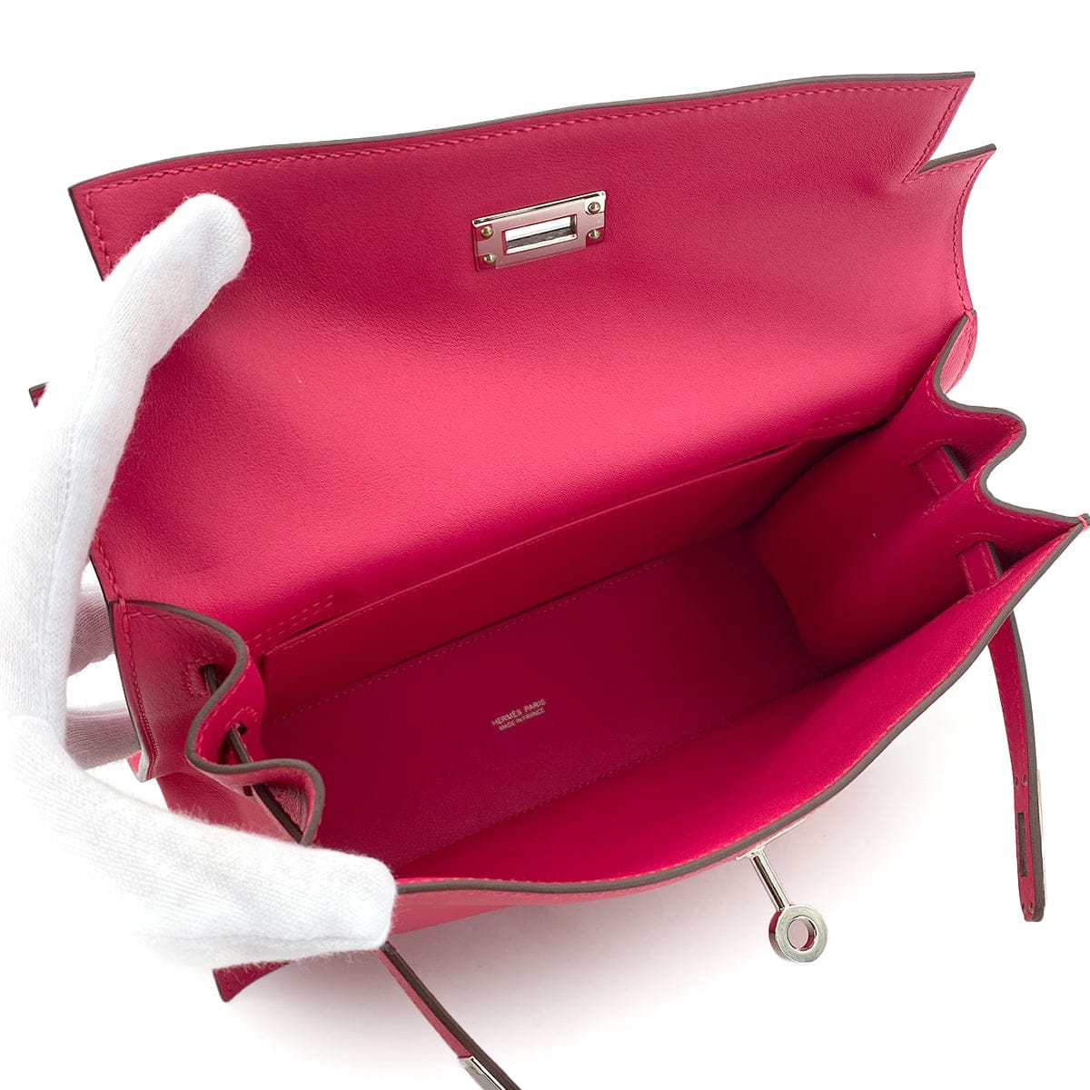 Luxury Promise Japan HERMES KELLY DANCE 2 FRAMBOISE VEAU SWIFT SHOULDER BAG W PHW 90304973