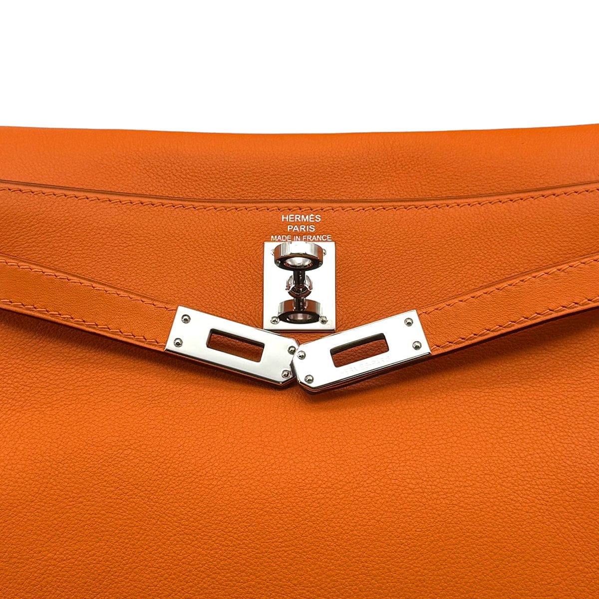 Luxury Promise Japan HERMES KELLY DANCE ORANGE VEAU SWIFT SHOULDER BAG 2008 SQUARE L PALLADIUM HARDWARE 90315867