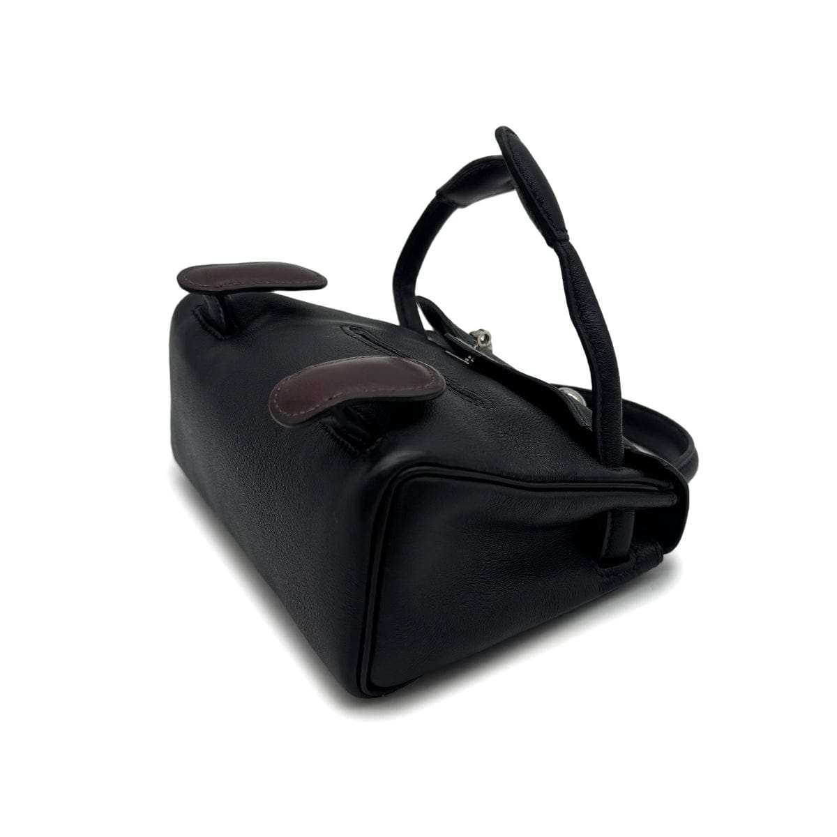Luxury Promise Japan HERMES KELLY DOLL BLACK VEAU GULLIVER HAND BAG 2000 SQUARE D PALLADIUM HARDWARE 90323974