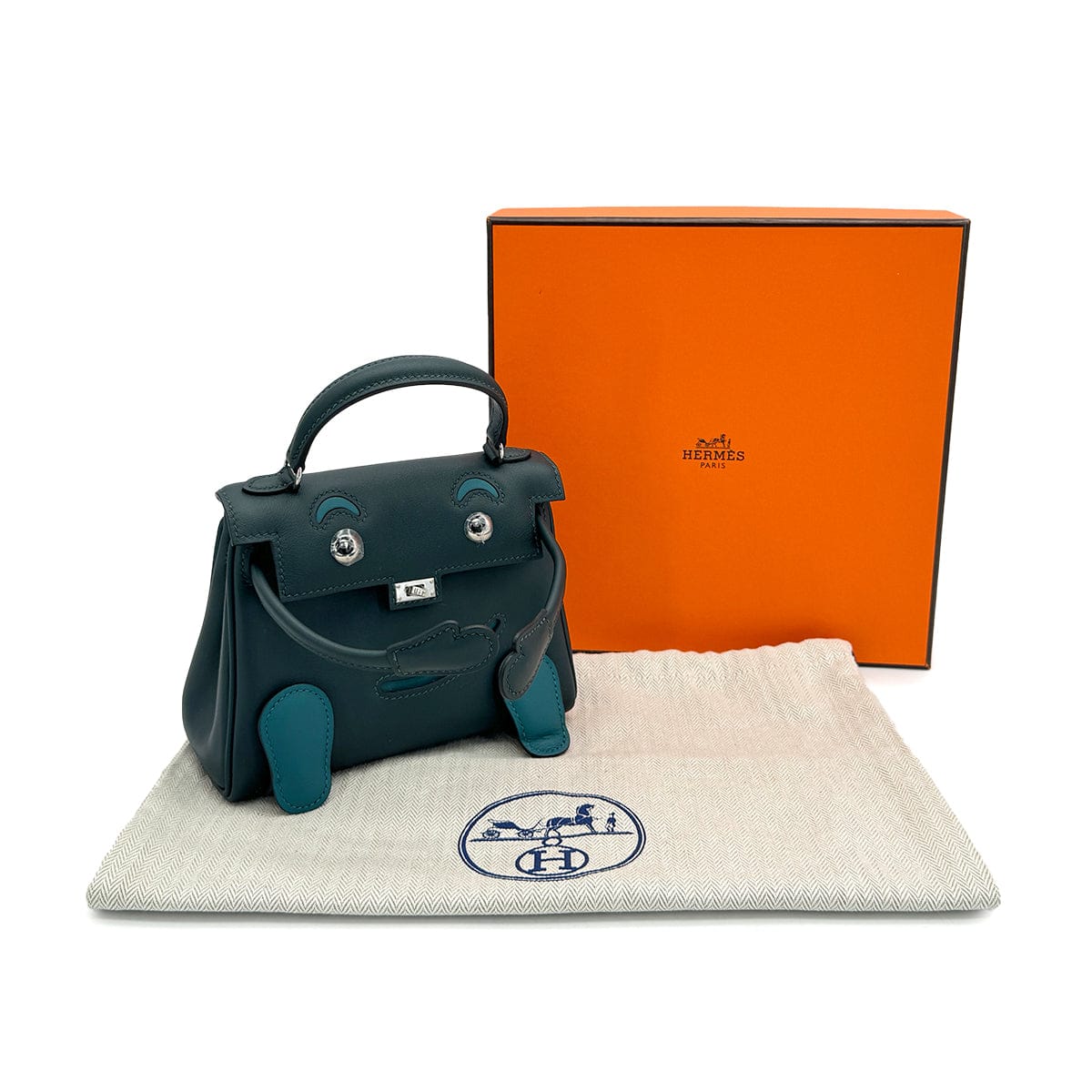 HERMES KELLY DOLL VERT CYPRESS VERT BOSPHORE VEAU SWIFT HAND BAG
