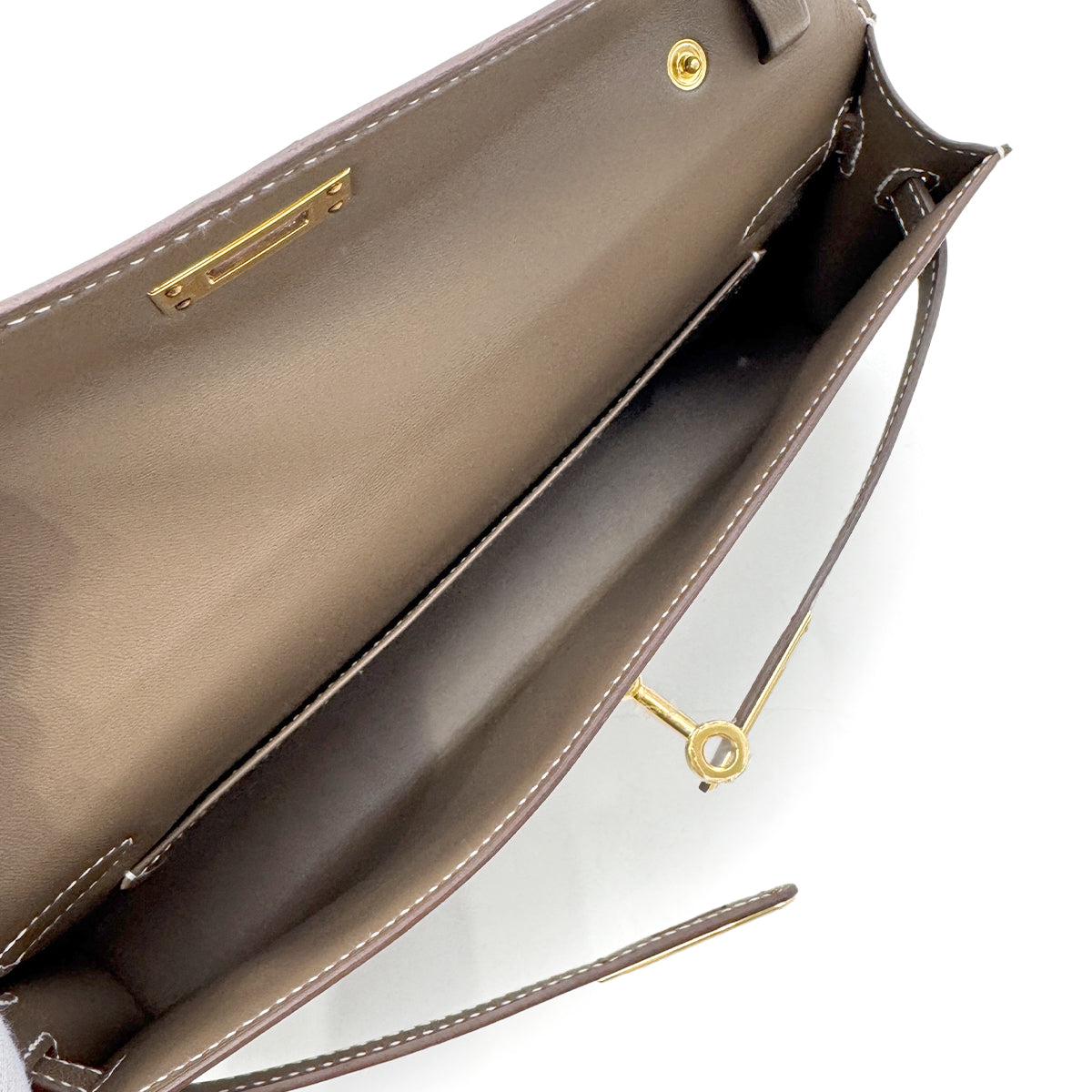 Luxury Promise Japan HERMES KELLY ELAN ETOUPE VEAU MADAME CLUTCH SHOULDER BAG W GHW 90303901