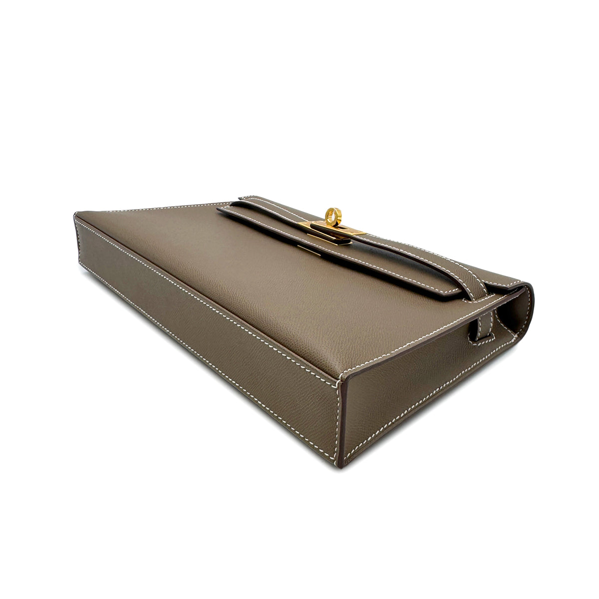 Luxury Promise Japan HERMES KELLY ELAN ETOUPE VEAU MADAME CLUTCH SHOULDER BAG W GHW 90303901