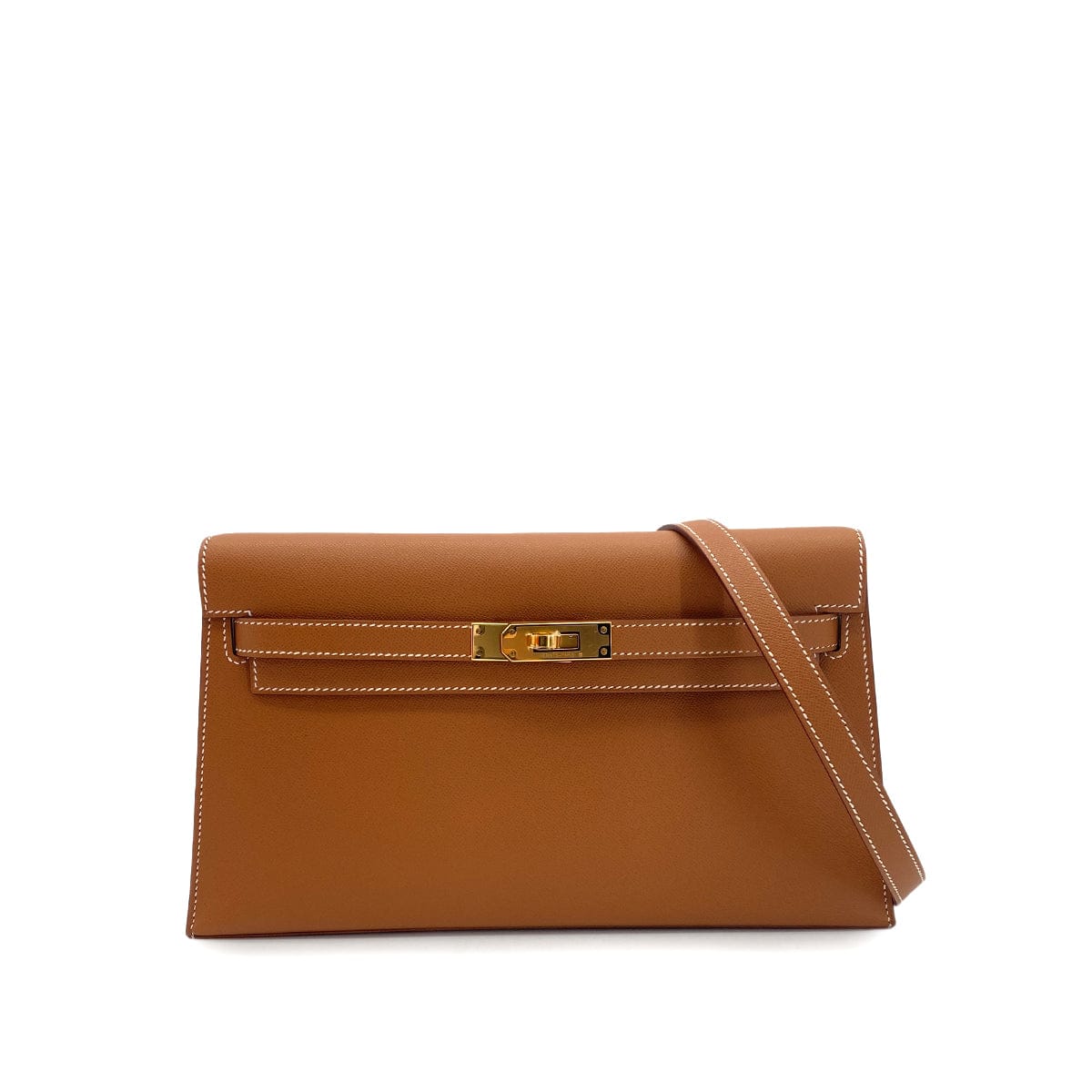 Luxury Promise Japan HERMES KELLY ELAN GOLD VEAU MADAME CLUTCH SHOULDER BAG B GHW 90301704