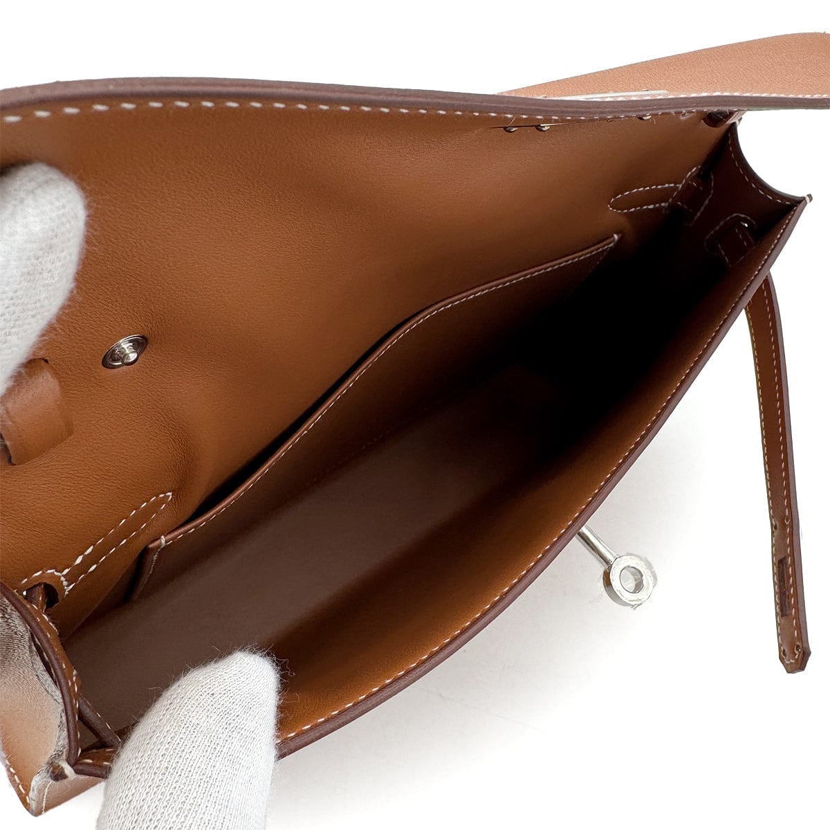 Luxury Promise Japan HERMES KELLY ELAN GOLD VEAU MADAME CLUTCH SHOULDER BAG W PHW 90305239