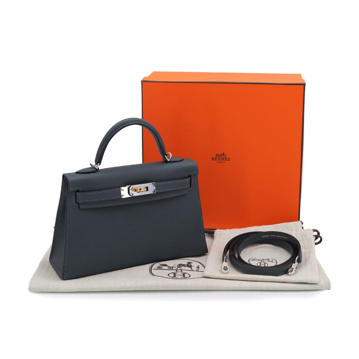 Luxury Promise Japan HERMES KELLY MINI 2 SELLIER GRIS MISTY VEAU EPSOM HAND SHOULDER BAG 2024 W STAMP ELECTRUM HARDWARE 90323187