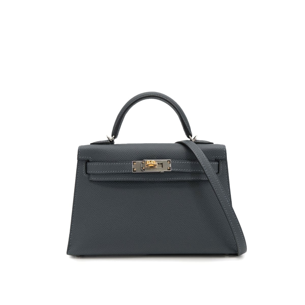 Luxury Promise Japan HERMES KELLY MINI 2 SELLIER GRIS MISTY VEAU EPSOM HAND SHOULDER BAG 2024 W STAMP ELECTRUM HARDWARE 90323187