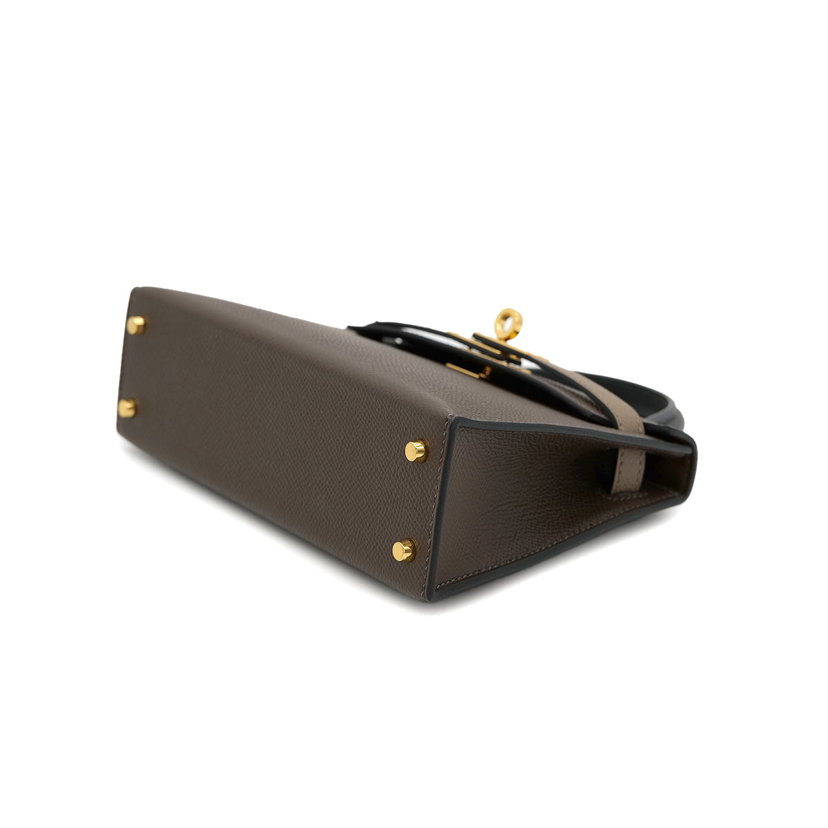 Luxury Promise Japan HERMES KELLY MINI 2 TRICOLORE ECORCE ETOUPE BLACK VEAU EPSOM HAND SHOULDER BAG B GHW 90303317